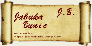 Jabuka Bunić vizit kartica